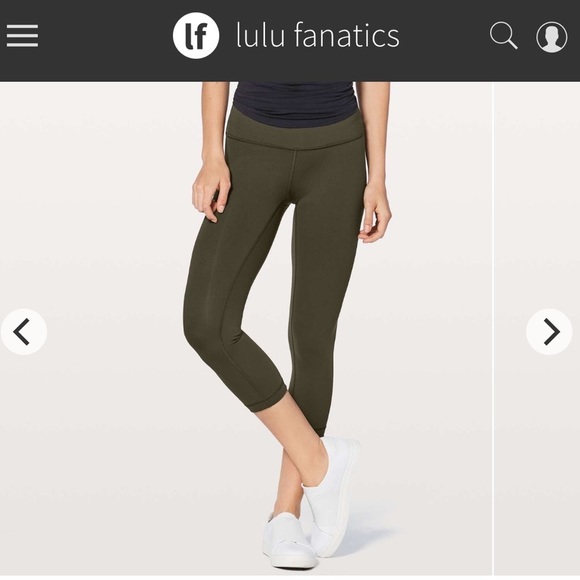 Lululemon - Wunder Under Crop hi-rise 21” Full On Luxtreme - Dark Olive size 6 - Picture 3 of 8